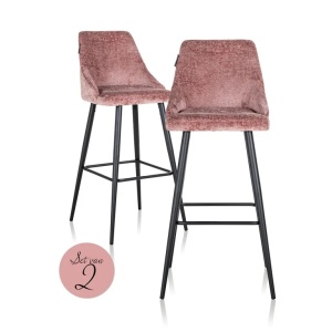 SCAUN DE BAR BROOKE ROSE CHENILLE, S4701, CONFECTIONAT DIN 100% POLIESTER SPUMA SI METAL, RICHMOND INTERIORS