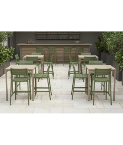 SCAUN DE BAR DE TERASA CAPRI 57, REALIZAT DIN PLASTIC, CULOARE VERDE, PENTRU UZ COMERCIAL, ARTIM GROUP SELECTION - Img 4
