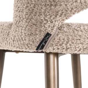 SCAUN DE BAR DELPHINE LOVELY NATURE, 213621, CONFECTIONAT DIN POLIESTER, METAL SI SPUMA, MARO/NEGRU, STIL MODERN - Img 5