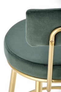 SCAUN DE BAR H-115, VERDE/AURIU, TAPITAT CU CATIFEA, STIL MODERN, HALMAR - Img 7