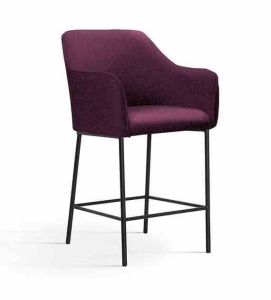 SCAUN DE BAR MALAGA 60, BORDO/NEGRU, STIL MODERN, CONFECTIONAT DIN METAL SI TEXTIL