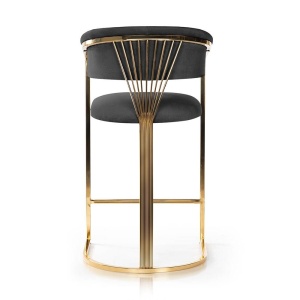 SCAUN DE BAR MARCILLE 60, NEGRU/AURIU, STIL MODERN - Img 4