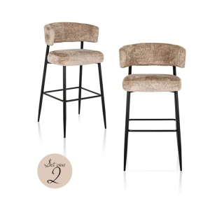 SCAUN DE BAR ROCHELLE SHEEP NATURE, S4761, CONFECTIONAT DIN POLIURETAN, LEMN RECICLAT SI METAL, RICHMOND INTERIORS