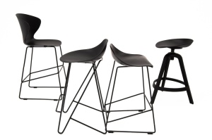 SCAUN DE BAR ROLF, NEGRU, CONFECTIONAT DIN POLIPROPILENA SI METAL, STIL MODERN - Img 2