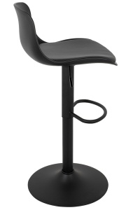 SCAUN DE BAR STOP TAP REGLABIL, NEGRU, CONFECTIONAT DIN METAL SI PLASTIC, STIL MODERN - Img 3