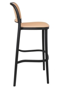 SCAUN DE BAR WICKY NEGRU, CONFECTIONAT DIN RATTAN SI POLIPROPILENA, STIL MODERN - Img 2