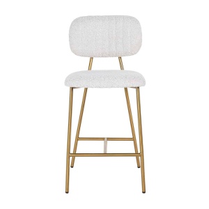 SCAUN DE BAR XENIA WHITE BOUCLÉ 65 ALB/AURIU, CU TAPITERIE DIN TEXTIL, B2 - Img 4