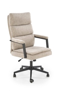 SCAUN DE BIROU ADRIANO, BEJ/NEGRU, TAPITERIE DIN STOFA SI PICIOARE DIN METAL, STIL MODERN - Img 1