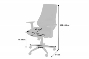 SCAUN DE BIROU, ALIEN 102/110CM, METAL SI POLIESTER, COD 41096 - Img 6