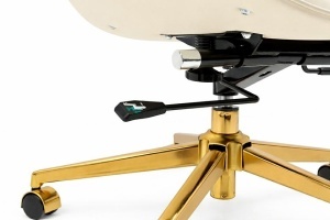 SCAUN DE BIROU DE LUX, ARTIM ADMIRAL, REALIZAT PIELE ECO DE CALITATE SI METAL, CULOARE ECRU/AURIU, STIL MODERN - Img 10