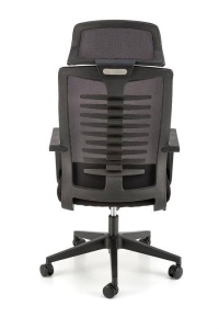 SCAUN DE BIROU FABIO, NEGRU, TAPITERIE DIN STOFA/PLASA SI PICIOARE DIN METAL, STIL MODERN - Img 4