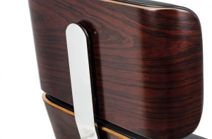 SCAUN DE BIROU LOUNGE BUSINESS, NEGRU/MARO, PIELE NATURALA SI LEMN DE TRANDAFIR, STIL MODERN - Img 8