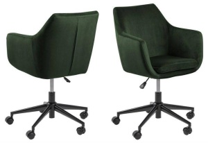 SCAUN DE BIROU NORA, VERDE/NEGRU, DIN MATERIAL TEXTIL SI METAL, STIL MODERN - Img 2