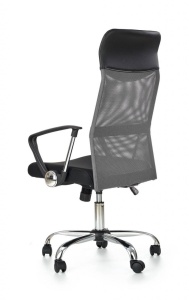 SCAUN DE BIROU VIRE, GRI/NEGRU/CROM, TAPITERIE DIN STOFA/PLASA SI PICIOARE DIN METAL, STIL MODERN - Img 3