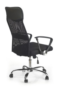 SCAUN DE BIROU VIRE, NEGRU/CROM, TAPITERIE DIN STOFA/PLASA SI PICIOARE DIN METAL, STIL MODERN - Img 2