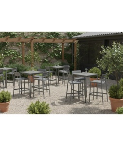 SCAUN DE TERASA DE BAR CAPRI 20, REALIZAT DIN PLASTIC, CULOARE GRI, PENTRU UZ COMERCIAL, ARTIM GROUP SELECTION - Img 5