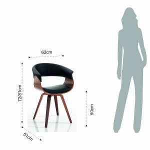 SCAUN DEOSEBIT, VISBY, CADRUL DIN FURNIR SI PIELE ECO, STIL MODERN, COD 4372 - Img 5