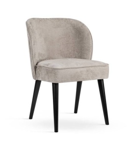 SCAUN DINING AINE SUPREME, BEJ/NEGRU, TAPITERIE DIN STOFA FINA SI PICIOARE DIN LEMN, STIL MODERN