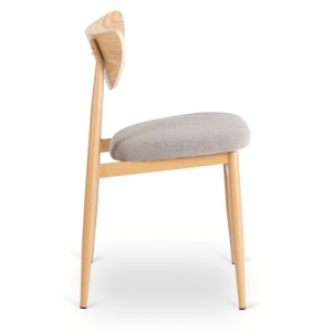 SCAUN DINING, ARTIM MEBLE, REALIZAT DIN METAL, LEMN SI TEXTIL, CULOARE STEJAR/GRI, STIL MODERN - Img 3