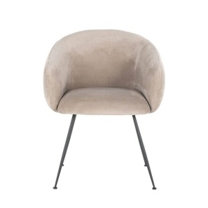SCAUN DINING AVANTI, KHAKI/NEGRU, TAPITERIE DIN CATIFEA SI PICIOARE DIN METAL, STIL MODERN B2 - Img 4
