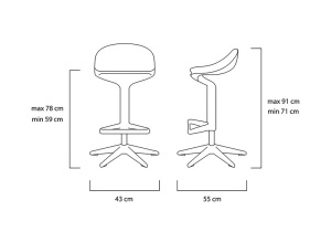 SCAUN DINING-BAR NEGRU HOKER BENT STIL MODERN B2 - Img 2