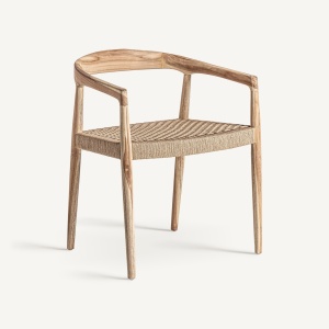 SCAUN DINING CAEN, MARO, CONFECTIONAT DIN LEMN DE TEC SI FIBRA NATURALA, STIL MODERN