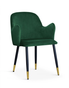 SCAUN DINING CAMEL VERDE/NEGRU/AURIU TAPITERIE DIN CATIFEA STIL MODERN