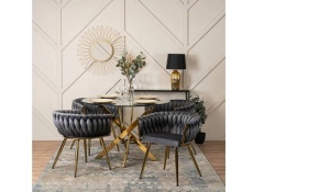 SCAUN DINING, CAPRI, DIN CATIFEA GRI SI SUPORT METALIC, ARTIM GROUP COLLECTION