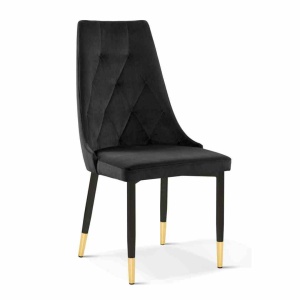 SCAUN DINING CAREN II, NEGRU/AURIU/NEGRU, STIL CLASIC, ATR