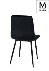 SCAUN DINING CARLO, DIN METAL SI CATIFEA, NEGRU, STIL MODERN - Img 3