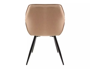 SCAUN DINING CHERRY BUFFALO, BEJ 01/NEGRU MAT, TAPITERIE DIN PIELE ECOLOGICA SI PICIOARE DIN METAL, STIL MODERN - Img 4