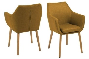 SCAUN DINING CURRY/STEJAR, NORA, CU TAPITERIE DIN TEXTIL, STIL MODERN B2
