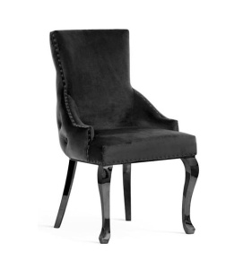 SCAUN DINING EDWARD GLAMOUR, NEGRU/NEGRU, STIL CLASIC