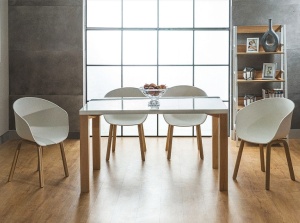 SCAUN DINING EGO, ALB/STEJAR, PP SI METAL,STIL SCANDINAV, SIGNAL - Img 3