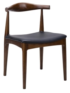 SCAUN DINING ELBOW, MARO INCHIS/NEGRU, DIN LEMN MASIV DE FRASIN SI PIELE ECOLOGICA, STIL CLASIC
