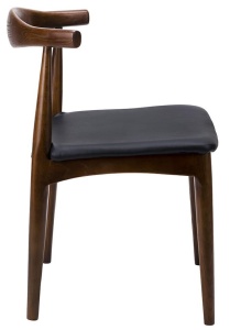 SCAUN DINING ELBOW, MARO INCHIS/NEGRU, DIN LEMN MASIV DE FRASIN SI PIELE ECOLOGICA, STIL CLASIC - Img 4