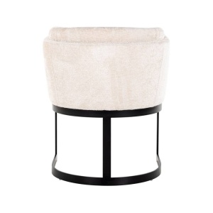 SCAUN DINING EMERSON, ALB/NEGRU, TAPITERIE DIN TESATURA CHENILLE SI PICIOARE DIN METAL, STIL MODERN B2 - Img 5
