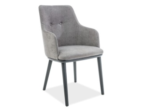 SCAUN DINING FLIP GRI/GRAFIT TAPITAT IN STOFA SI LEMN STIL MODERN - Img 1