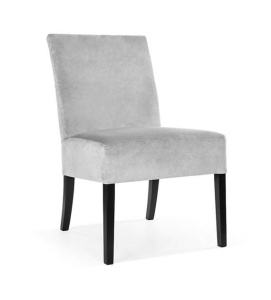 SCAUN DINING GALA, GRI/NEGRU, TAPITERIE DIN CATIFEA SI PICIOARE DIN LEMN, STIL MODERN