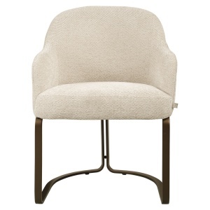 SCAUN DINING, HADLEY, REALIZAT DIN METAL SI TEXTIL IGNIFUG, CULOARE ALB CREM, DESIGN DEOSEBIT, RICHMOND INTERIORS - Img 5