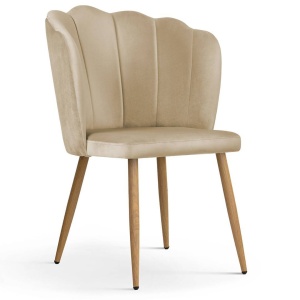 SCAUN DINING HILTON, BEJ/STEJAR, STIL MODERN