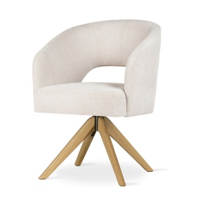SCAUN DINING INES SUPREME WOOD, CONFECTIONAT DIN LEMN, SPUMA, ARCURI SI TEXTIL, BEJ/NATURAL, STIL MODERN