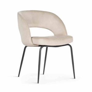 SCAUN DINING LIZBONA, BEJ/NEGRU, STIL MODERN - Img 6