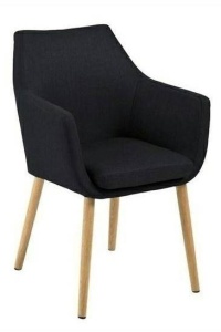 SCAUN DINING NORA, ANTRACIT/STEJAR, TAPITERIE DIN STOFA, STIL MODERN B2