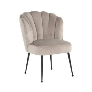 SCAUN DINING PIPPA, KHAKI/NEGRU, DIN CATIFEA SI METAL, STIL MODERN B2 - Img 1