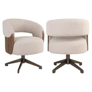 SCAUN DINING POLLUX, REALIZAT DIN METAL, LEMN DE FAG SI TEXTIL, CULOARE MARO/BEJ, DESIGN DEOSEBIT, RICHMOND INTERIORS - Img 4