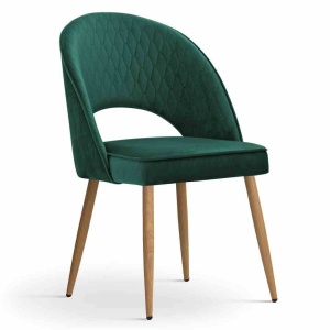 SCAUN DINING PONTE MATLASAT, VERDE/STEJAR, STIL MODERN
