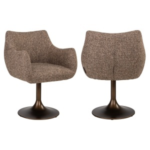 SCAUN DINING ROTATIV ALDO, REALIZAT DIN METAL, LEMN DE FAG SI TEXTIL, CULOARE MARO, DESIGN DEOSEBIT, RICHMOND INTERIORS - Img 8