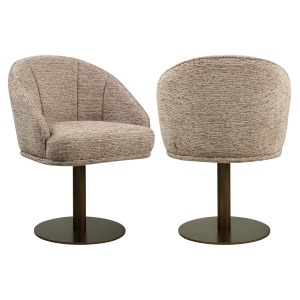 SCAUN DINING ROTATIV BEVERLY, REALIZAT DIN METAL, LEMN DE FAG SI TEXTIL, CULOARE MARO, DESIGN DEOSEBIT, RICHMOND INTERIORS