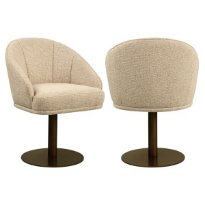 SCAUN DINING ROTATIV BEVERLY, REALIZAT DIN METAL, LEMN DE FAG SI TEXTIL, CULOARE CAPPUCCINO, DESIGN DEOSEBIT, RICHMOND INTERIORS - Img 6